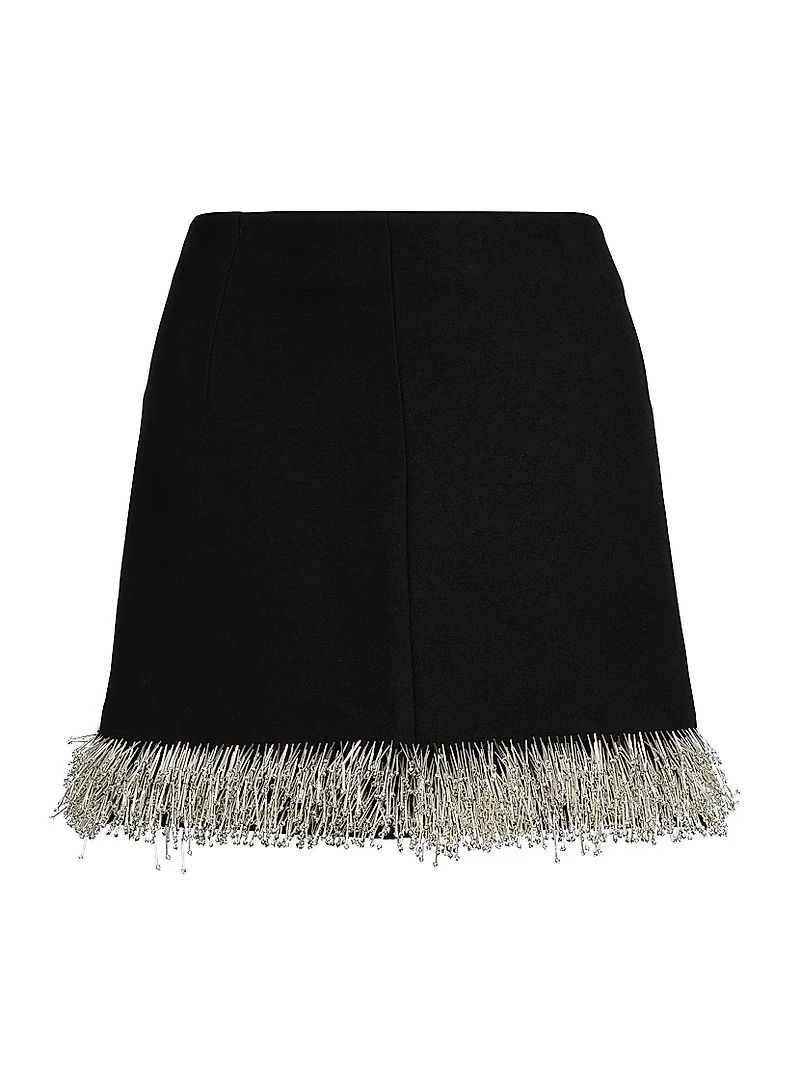 Dua Beaded Fringe Mini Skirt
