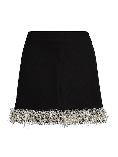 Dua Beaded Fringe Mini Skirt