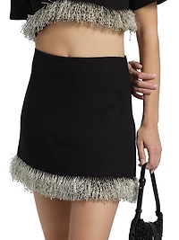 Dua Beaded Fringe Mini Skirt