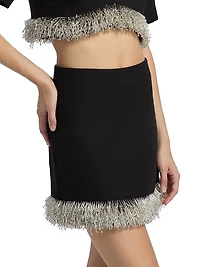Dua Beaded Fringe Mini Skirt