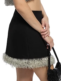 Dua Beaded Fringe Mini Skirt