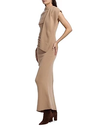Hathaway Wool-Cashmere Shawl Midi-Dress