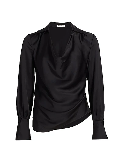 Symone Long-Sleeve Cowl Neck Top
