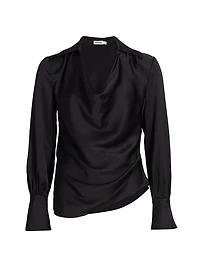 Symone Long-Sleeve Cowl Neck Top