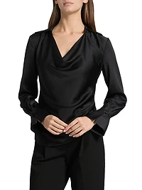Symone Long-Sleeve Cowl Neck Top