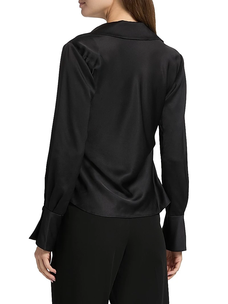 Symone Long-Sleeve Cowl Neck Top