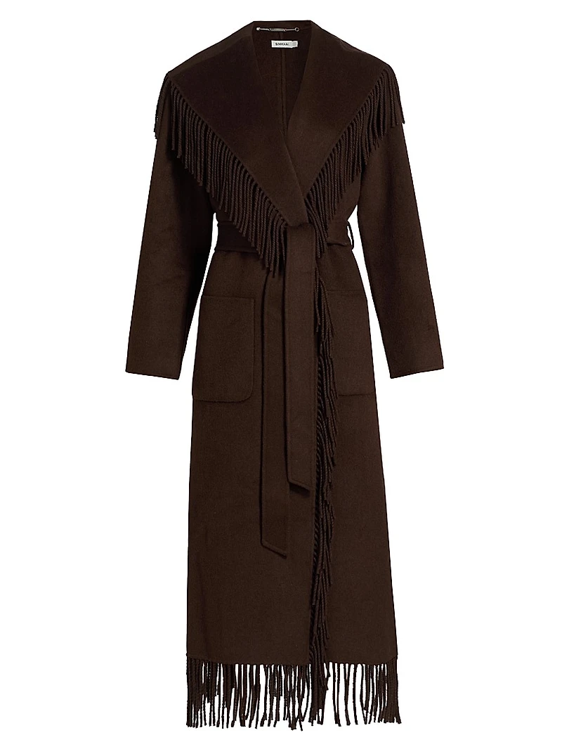 Carrie Fringed Longline Coat