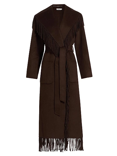 Carrie Fringed Longline Coat