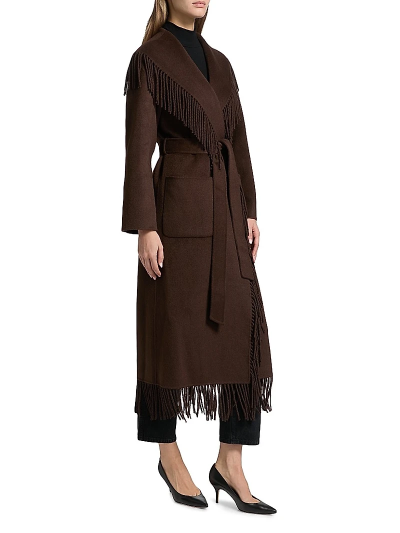 Carrie Fringed Longline Coat