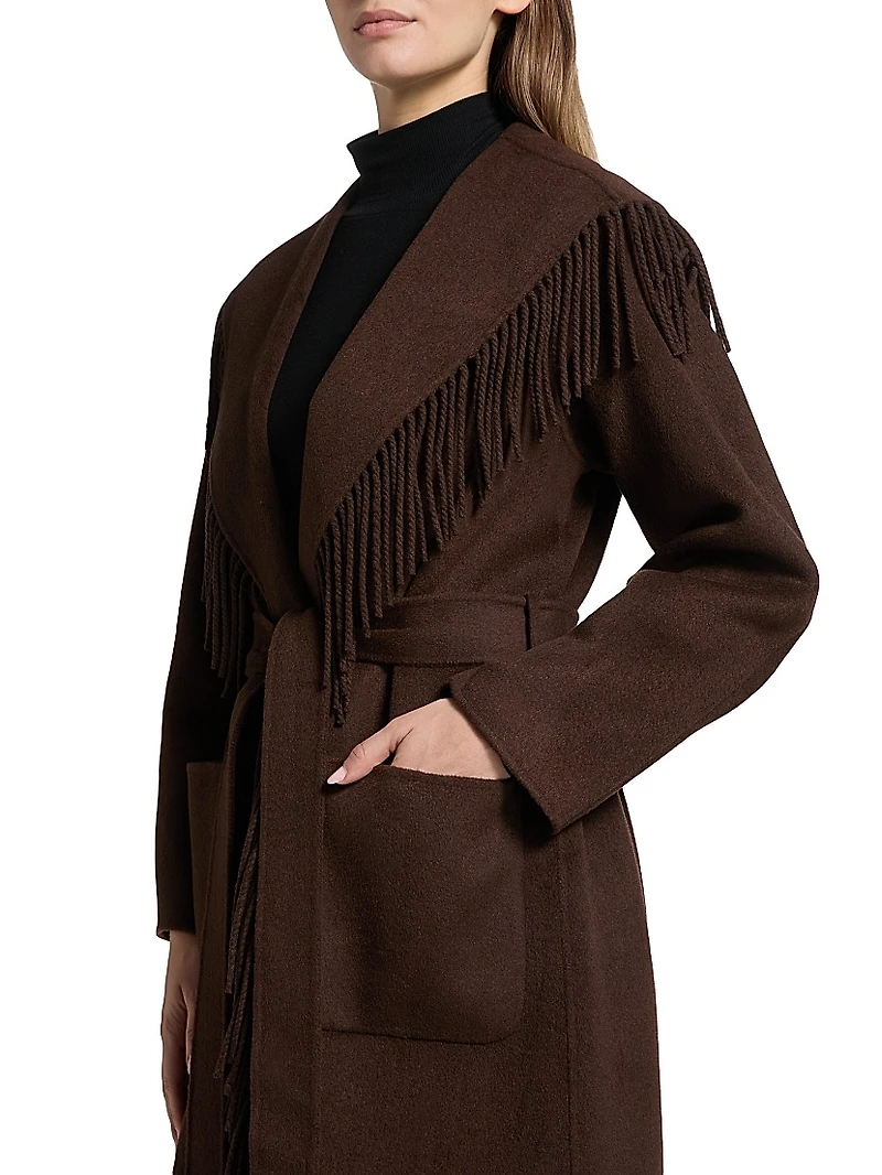 Carrie Fringed Longline Coat