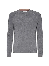 Cashmere English Rib Sweater with Raglan Sleeves