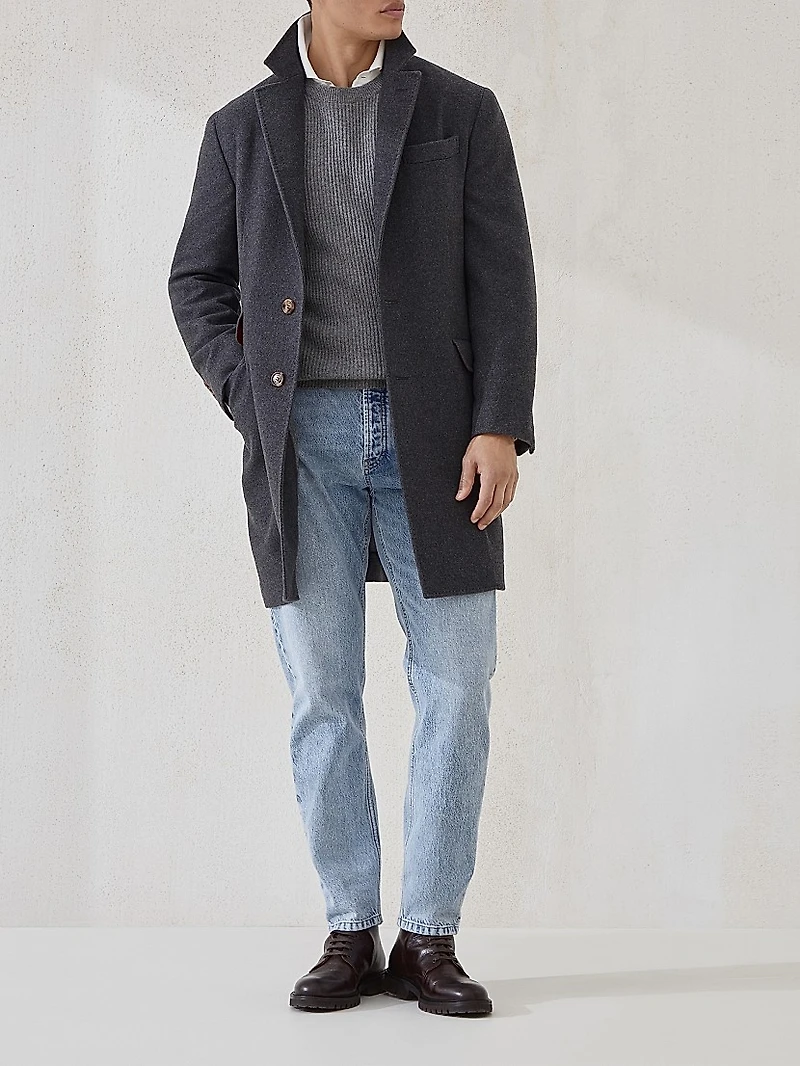 Cashmere English Rib Sweater with Raglan Sleeves