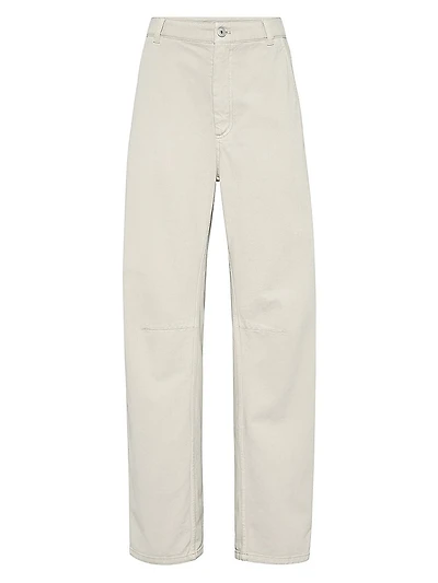 Dyed Denim Soft Curved Trousers