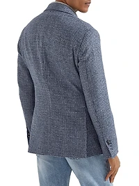 Wool and Alpaca Houndstooth Deconstructed Cavallo Blazer