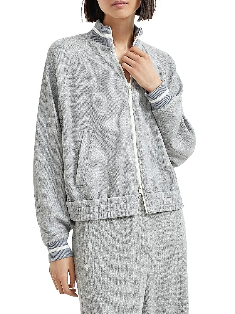 Sparkling Pique Sweatshirt Cotton and Viscose