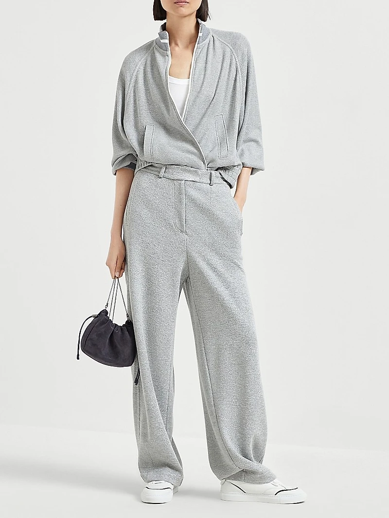 Sparkling Pique Sweatshirt Cotton and Viscose