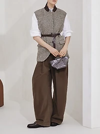 Stretch Cotton Poplin Shirt with Shiny Flap Detail