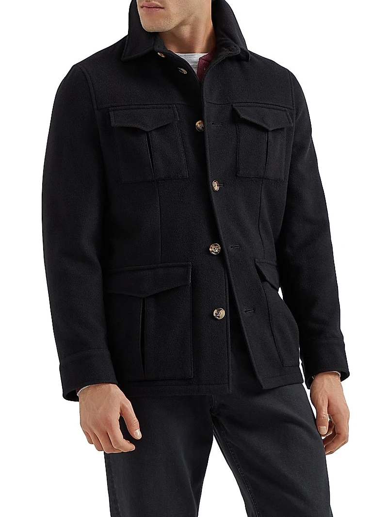 Lightweight Water Resistant Cashmere Safari Jacket