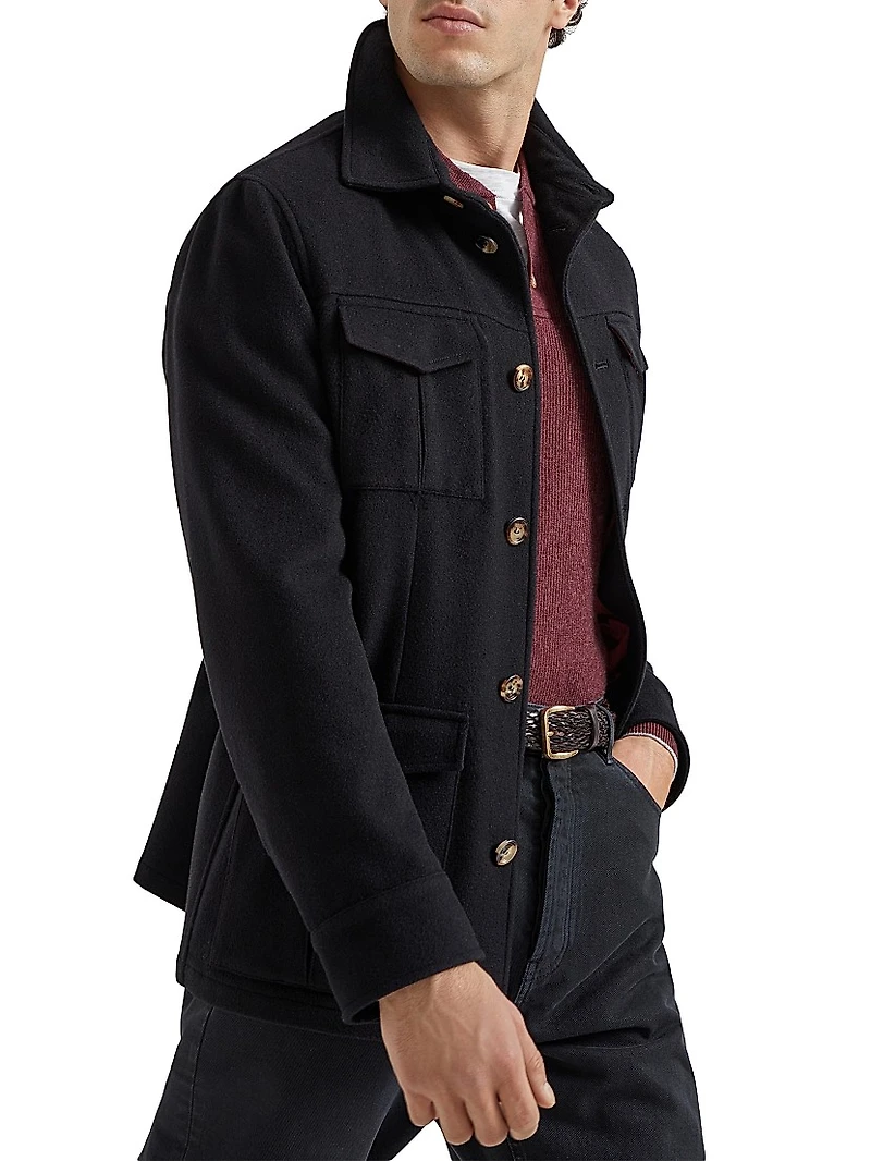 Lightweight Water Resistant Cashmere Safari Jacket