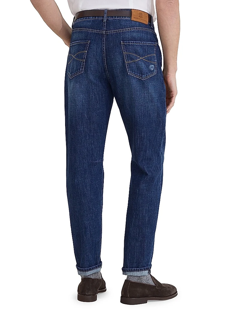 Lightweight Denim Leisure Fit Five Pocket Jeans