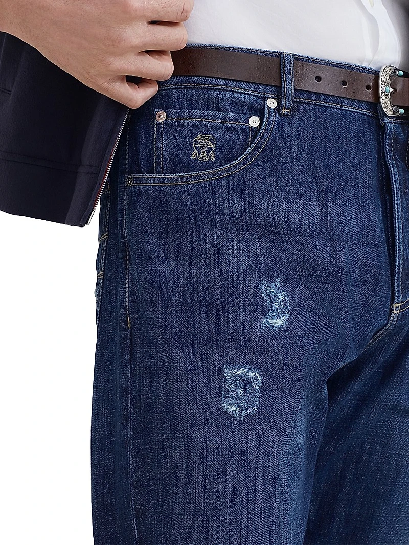 Lightweight Denim Leisure Fit Five Pocket Jeans