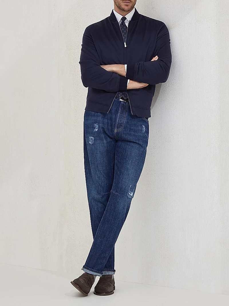 Lightweight Denim Leisure Fit Five Pocket Jeans