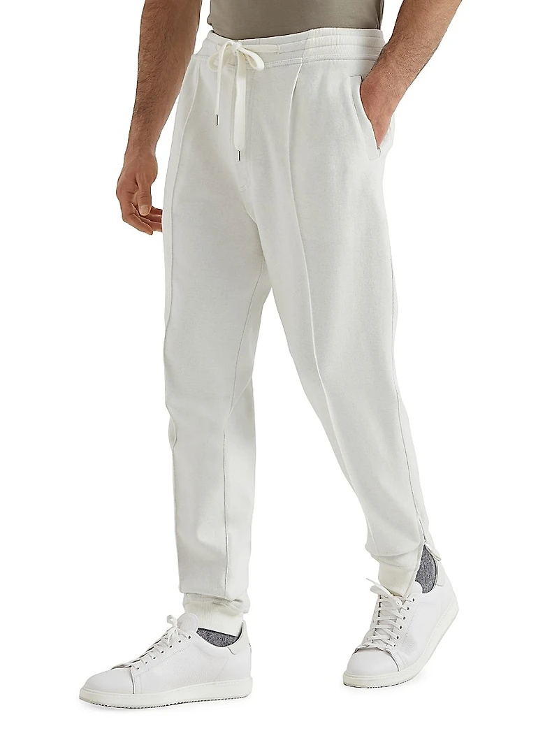 Cashmere and Cotton French Terry Double Cloth Trousers