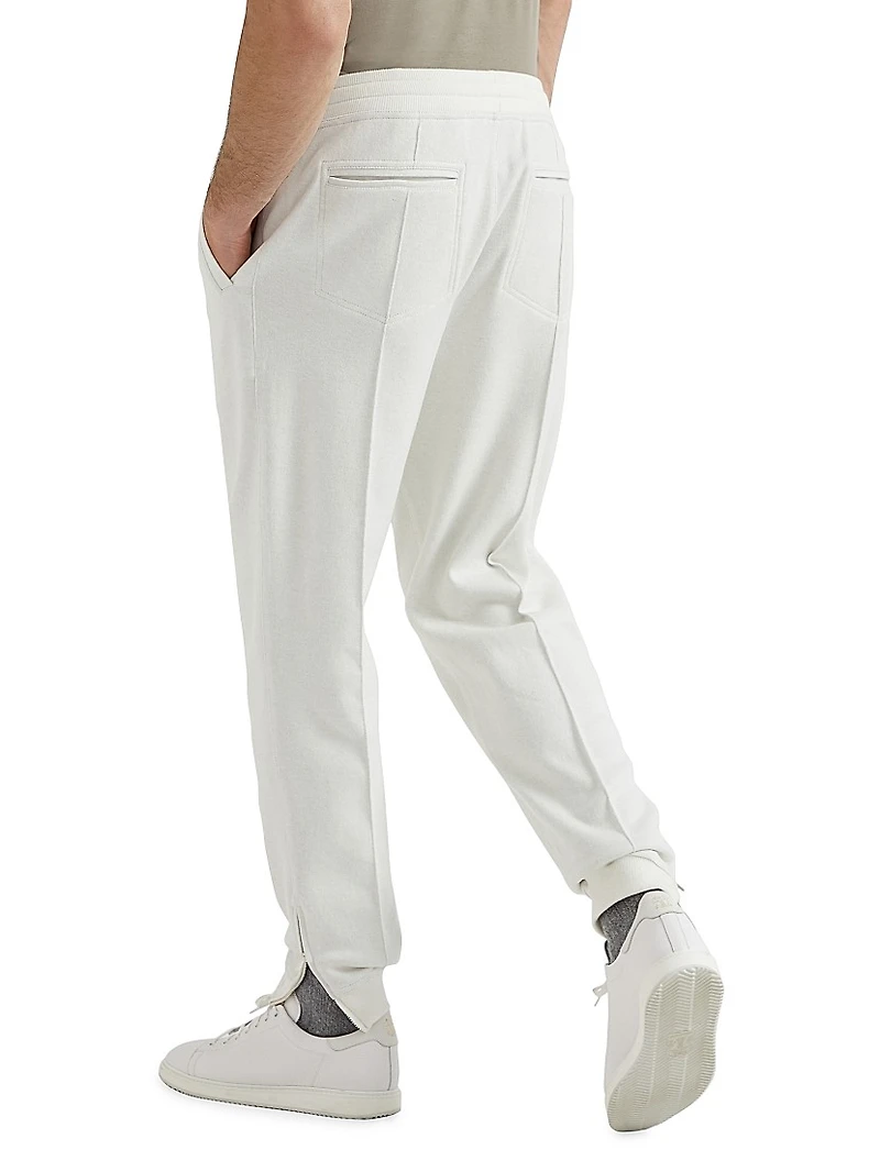 Cashmere and Cotton French Terry Double Cloth Trousers