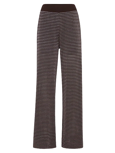 Sparkling Stripes Lightweight Knit Trousers