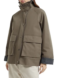Techno Cotton Canvas Outerwear Jacket