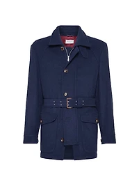 Lightweight Water Resistant Cashmere Belted Safari Jacket