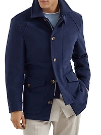 Lightweight Water Resistant Cashmere Belted Safari Jacket