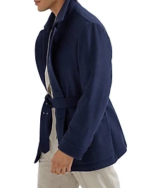 Lightweight Water Resistant Cashmere Belted Safari Jacket