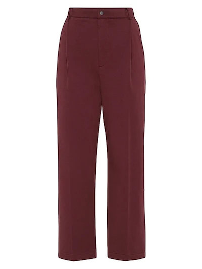 Stretch Cotton Lightweight French Terry Cropped Trousers