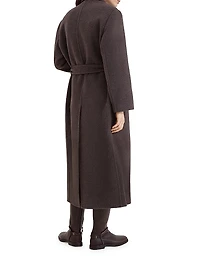 Hand Crafted Coat Virgin Wool and Cashmere Double Cloth with Monili