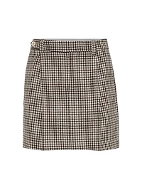 Virgin Wool Checked Flannel Mini Skirt