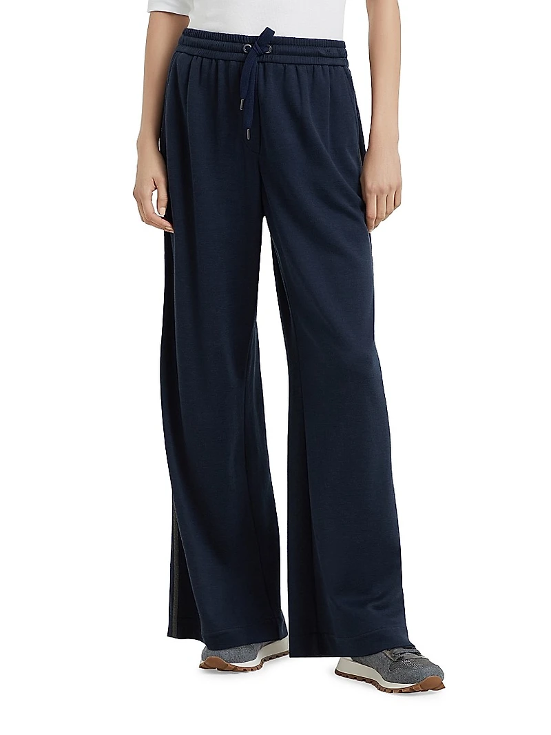 Comfort Cotton and Silk Interlock Wide Trousers