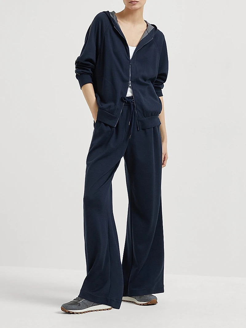 Comfort Cotton and Silk Interlock Wide Trousers