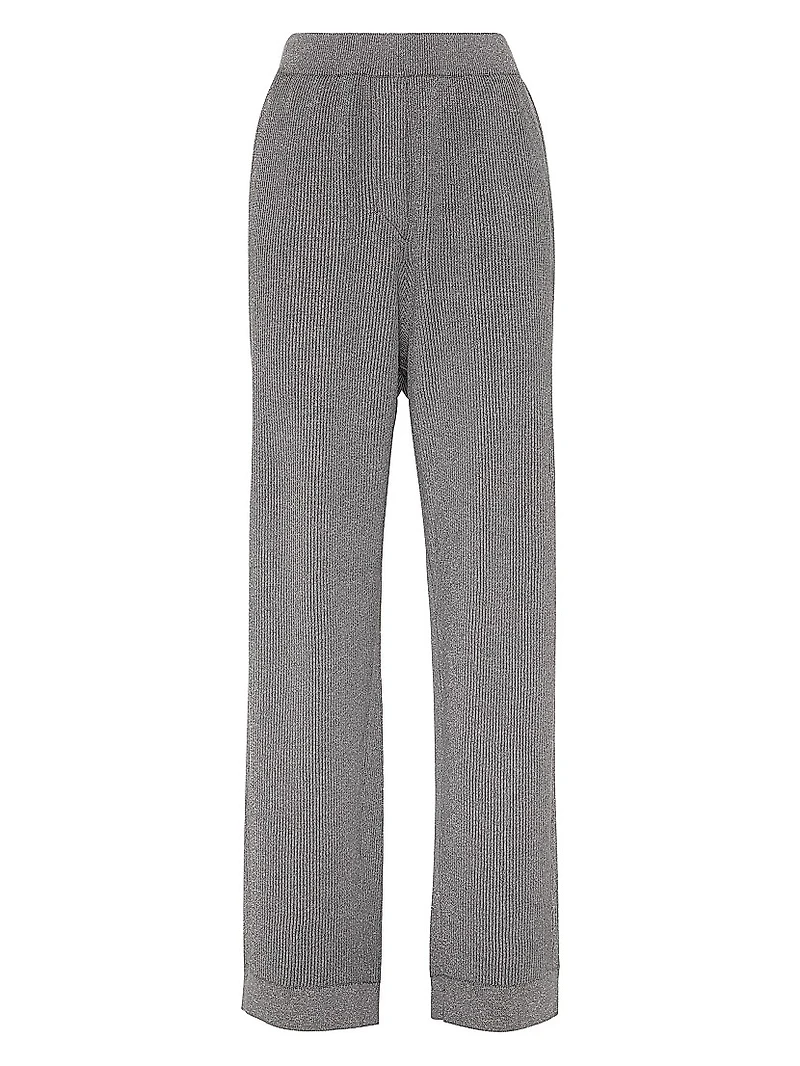 Sparkling Cotton Vanisé English Rib Knit Trousers