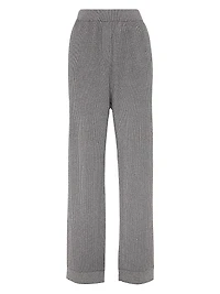 Sparkling Cotton Vanisé English Rib Knit Trousers