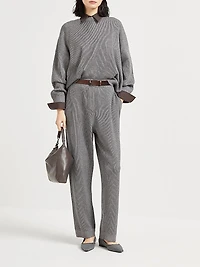 Sparkling Cotton Vanisé English Rib Knit Trousers