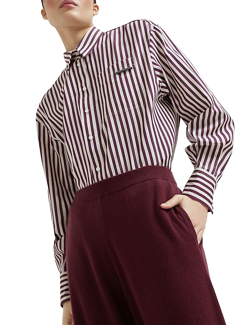 Virgin Wool, Cashmere and Silk Knit Trousers