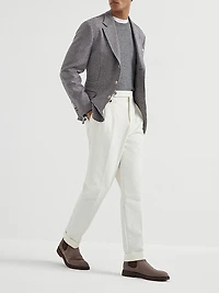 Wool, Cashmere and Silk Houndstooth Deconstructed Blazer