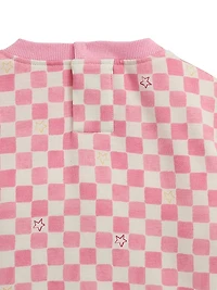 Baby Girl's 2-Piece Checkerboard Fleece Sweatsuit