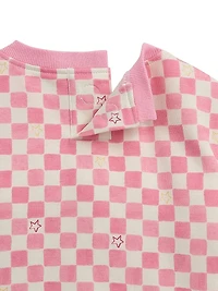 Baby Girl's 2-Piece Checkerboard Fleece Sweatsuit