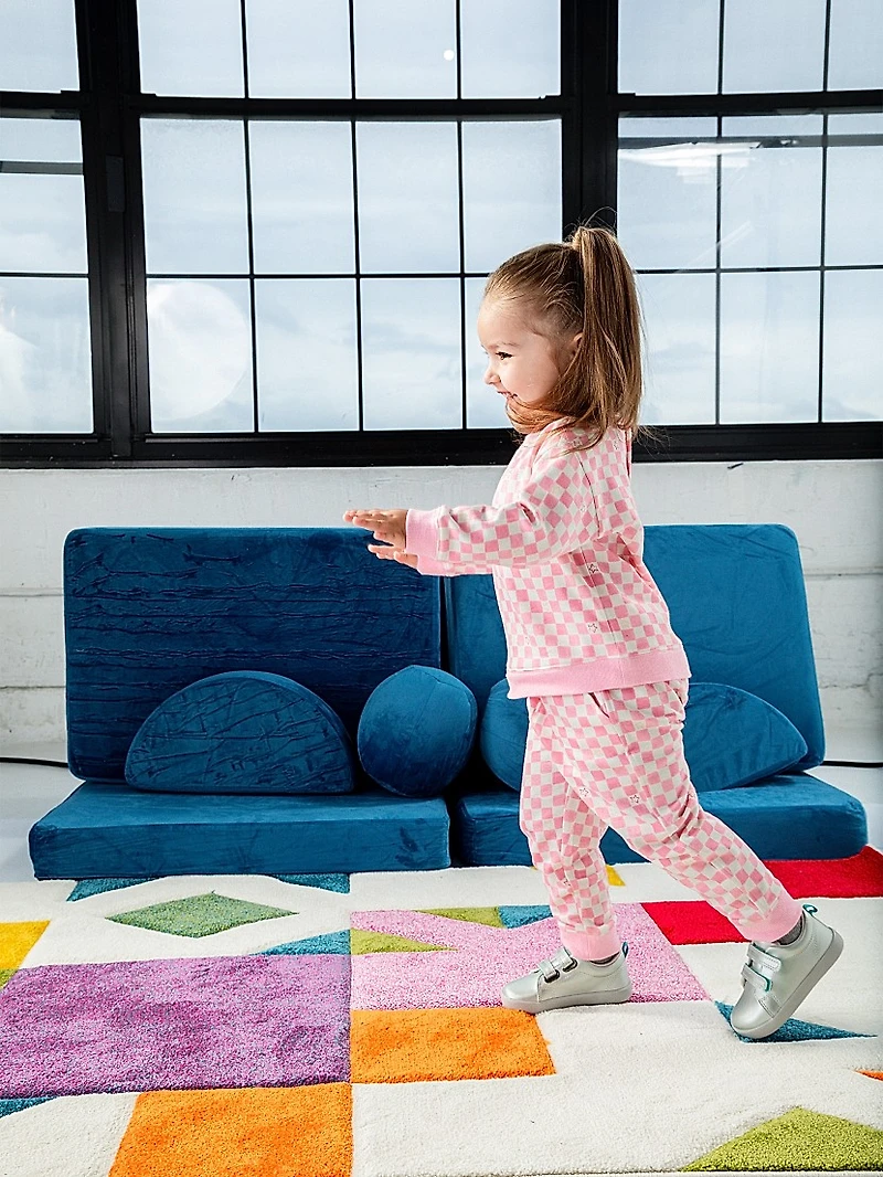 Baby Girl's 2-Piece Checkerboard Fleece Sweatsuit