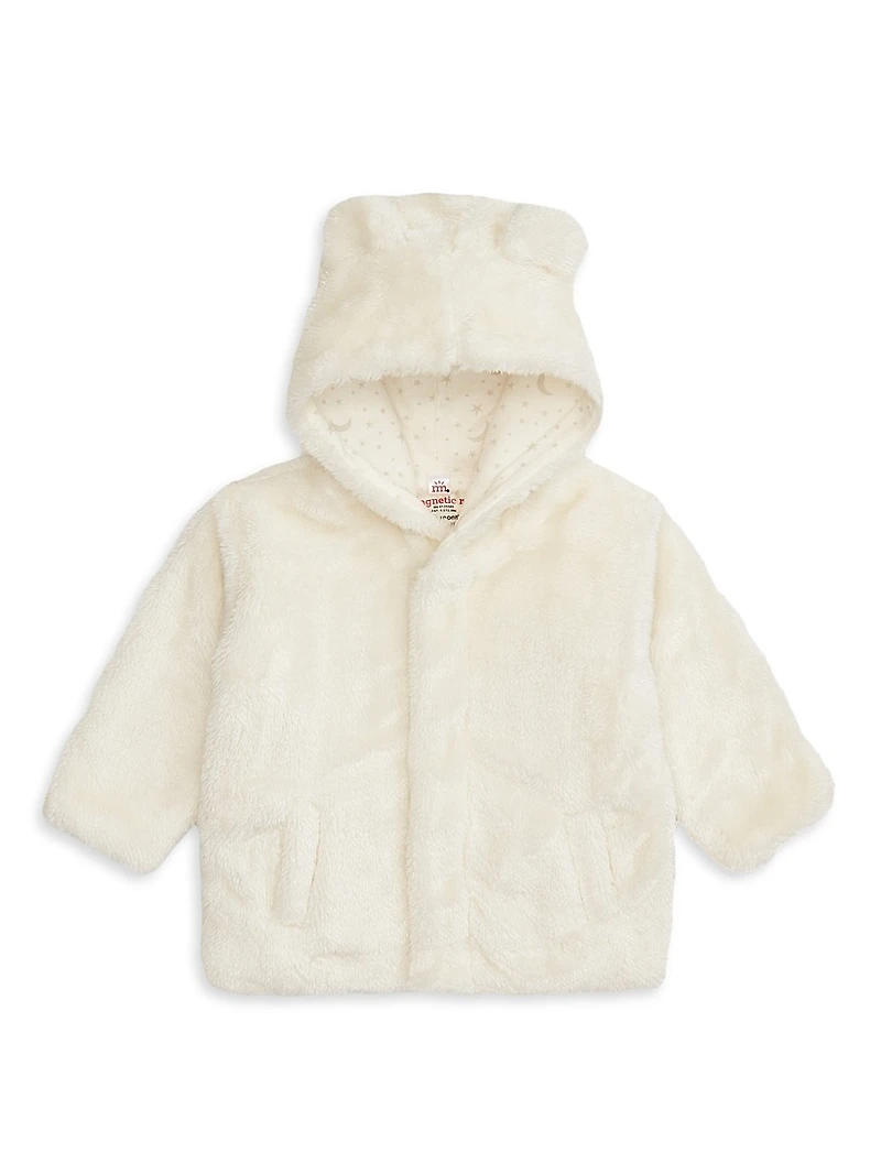 Baby Boy's Winter Sky Minky Bear Jacket