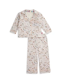 Little Girl's & Born To Run Right Fit Pajama Set