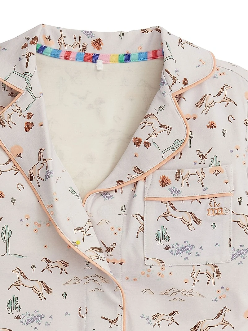 Little Girl's & Born To Run Right Fit Pajama Set