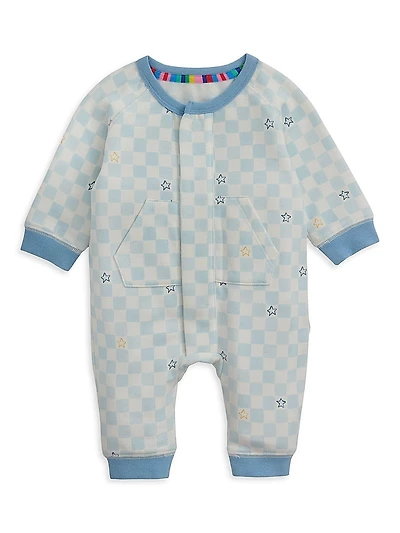 Baby's Checkerboard Brushed Fleece Coveralls